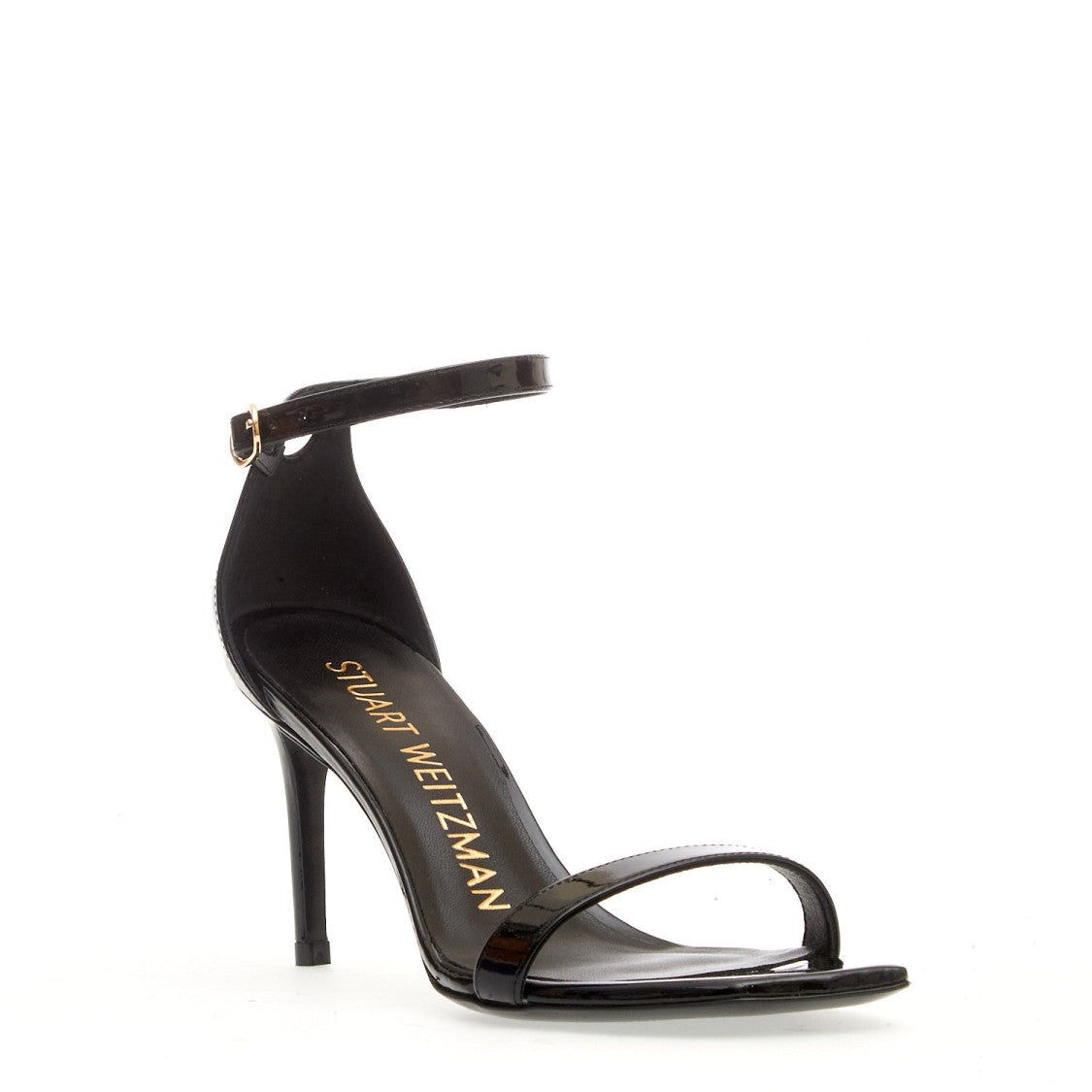 Stuart Weitzman Black Patent Sandal With 85 Mm Heel