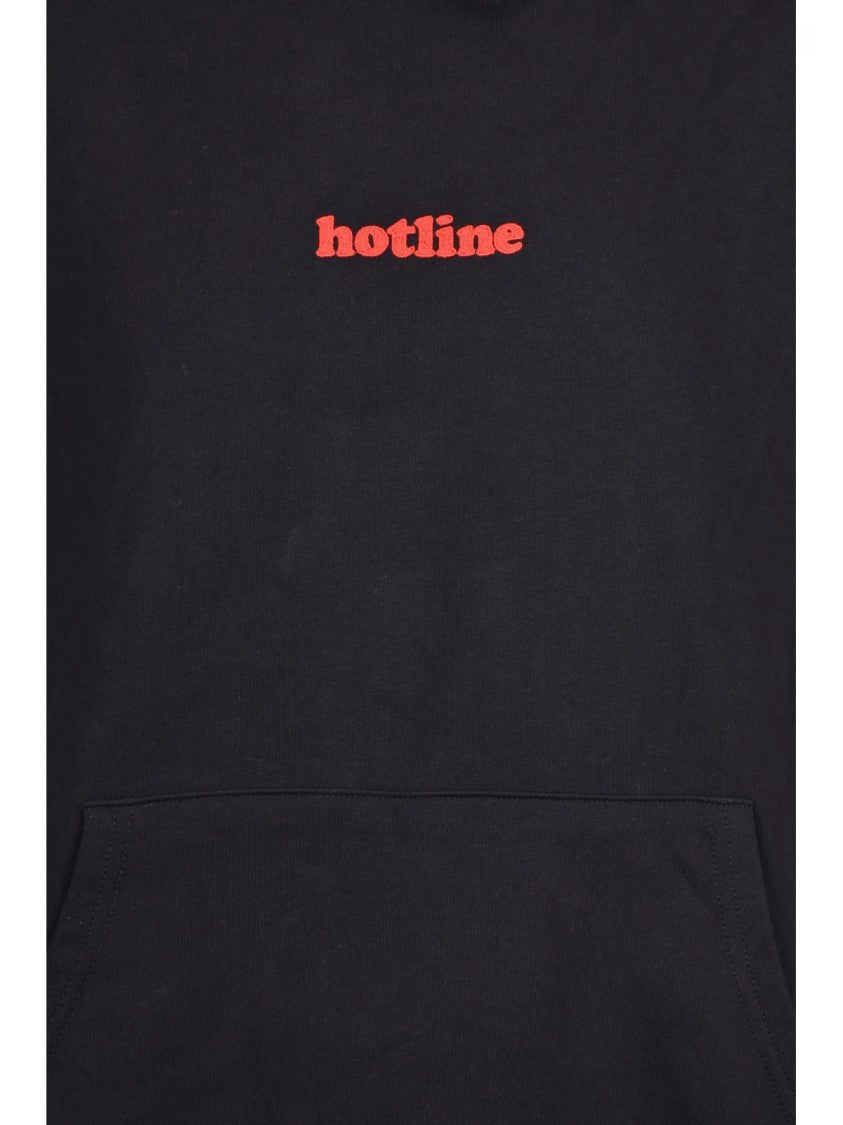 Gcds Black Cotton Hoodie