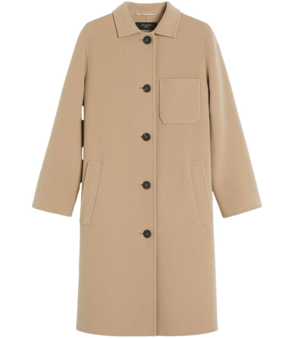 Max Mara Straight-Cut Virgin Wool Coat With Classic Collar