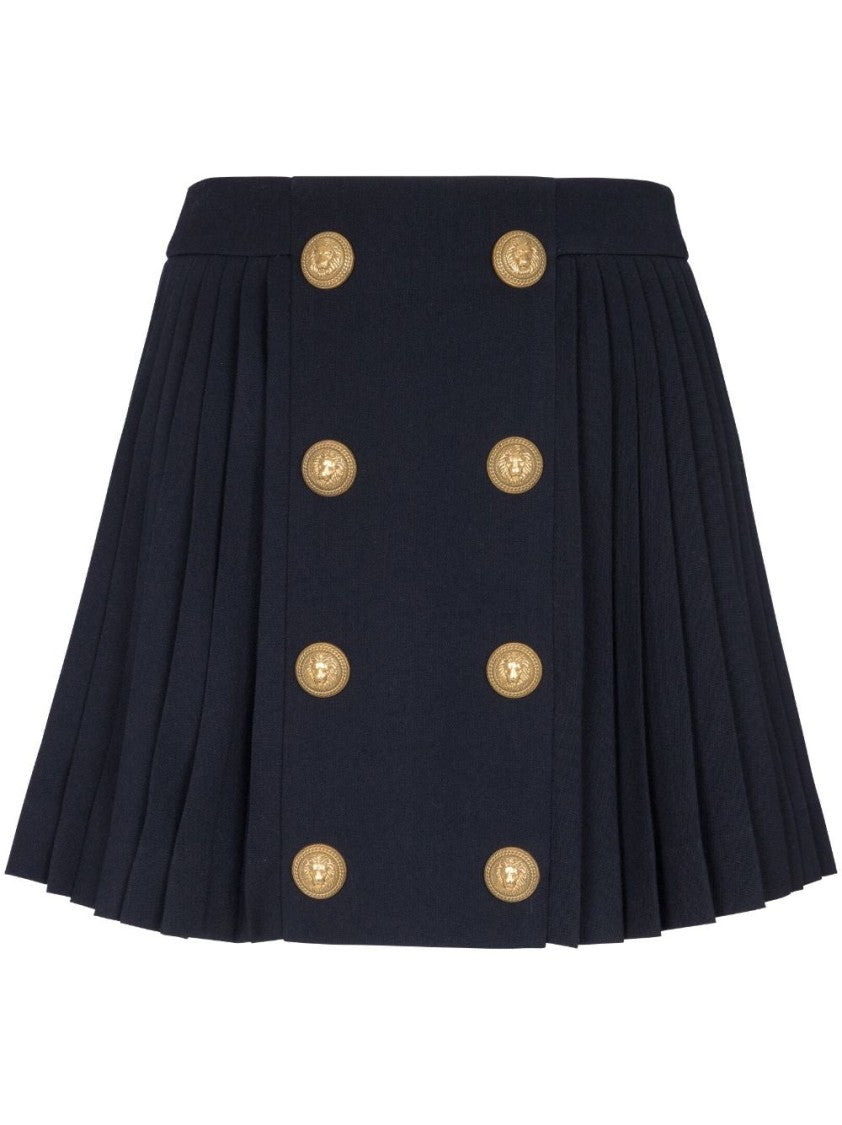 Balmain 8 Btn Gdp Pleated Short Skirt