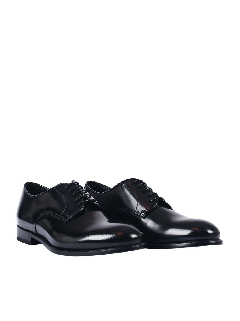 Doucal's Black Doucal Polished Derby Shoes
