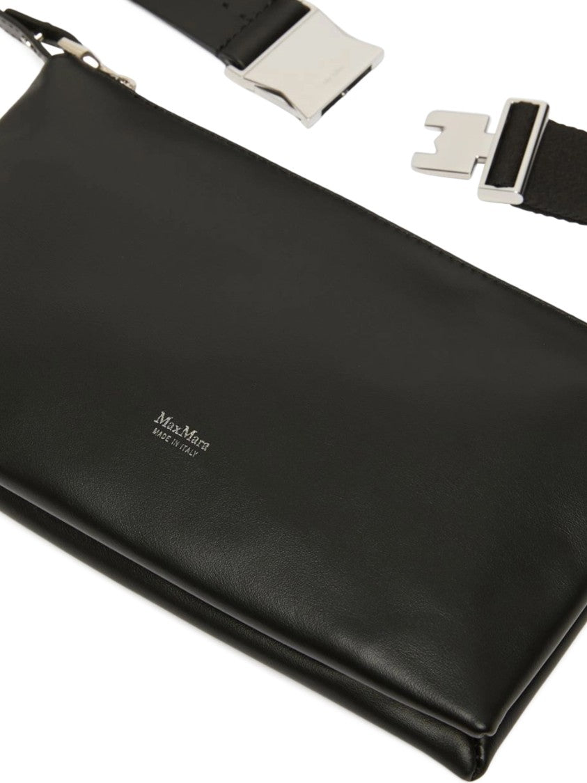 Max Mara Textured Black Triangular Bag With Adjustable Strap