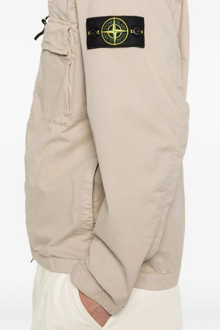Stone Island Beige Hooded Cotton-Blend Jacket