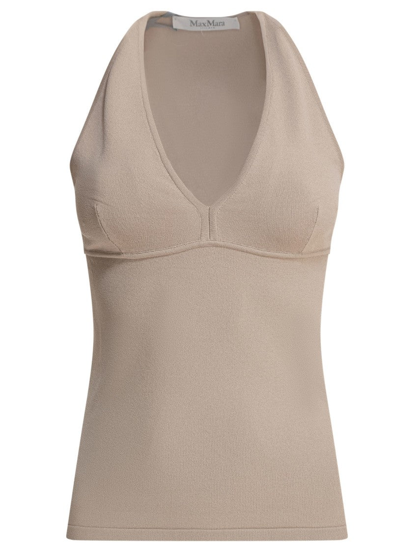 Max Mara Slim-Fit Viscose Top With American Neckline