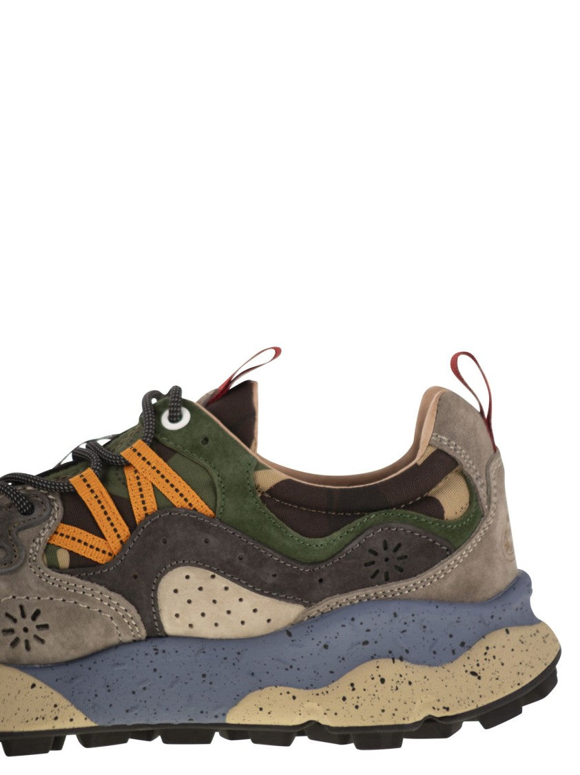 Flower Mountain Yamano 3 - Sneakers In Suede And Technical Fabric