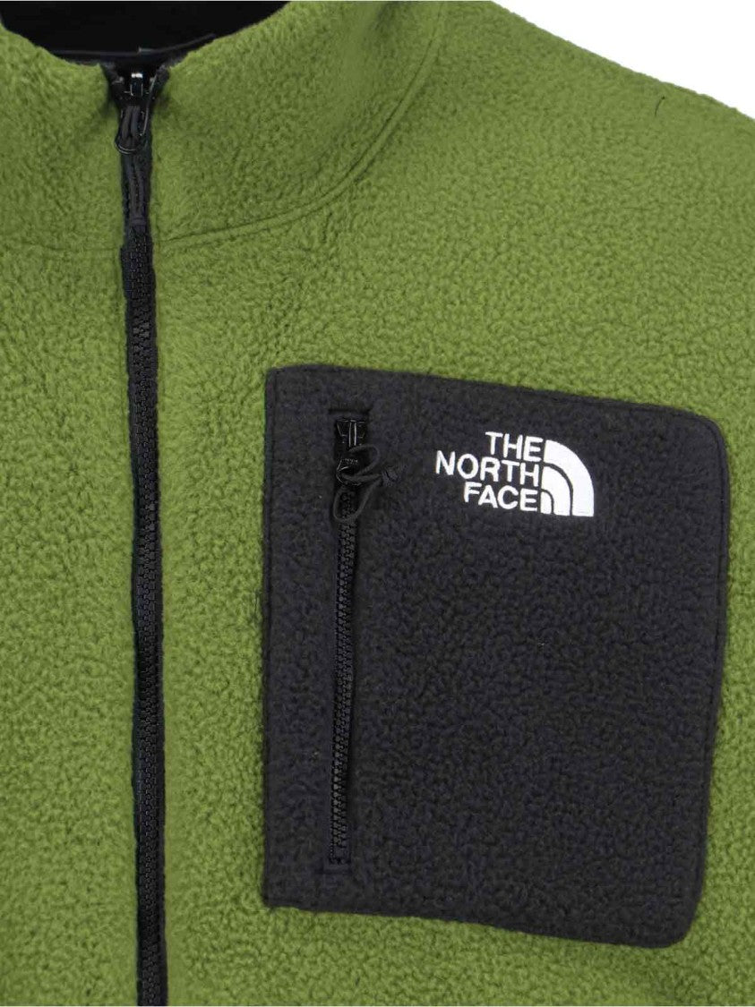 The North Face Reversible Olive Green Fleece Jacket