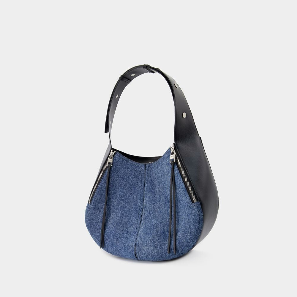 Alexander Mcqueen The Skull Hobo Bag - Denim - Blue