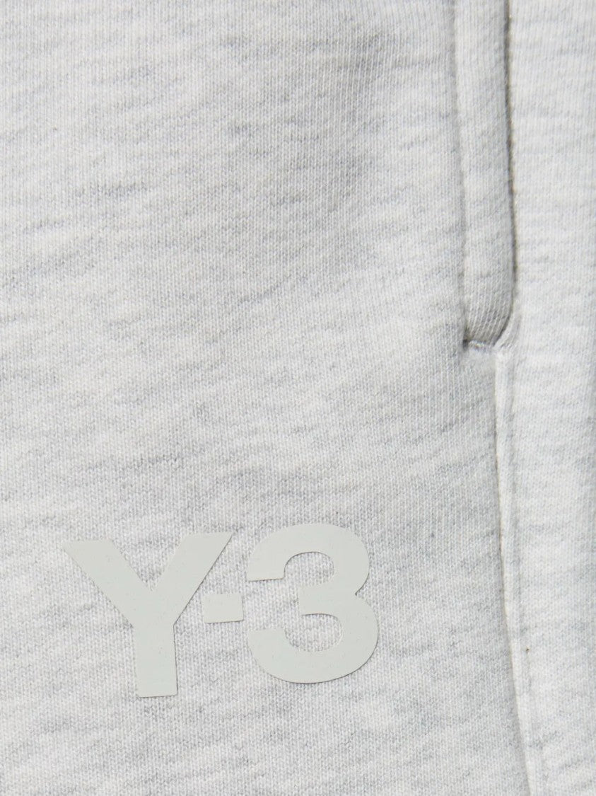 Y-3 Light Grey Logo-Print Shorts