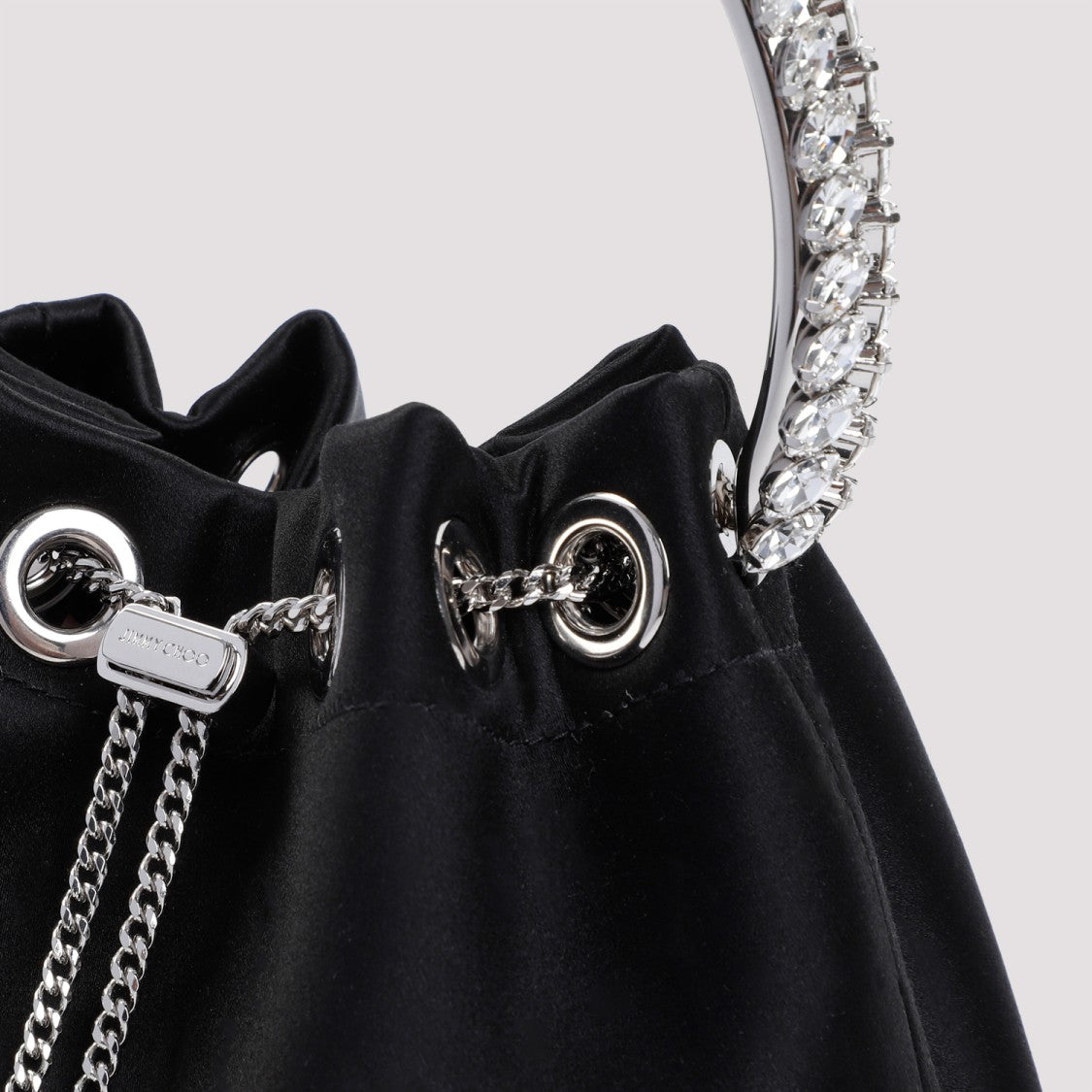Jimmy Choo Black Satin Bon Bon Handbag
