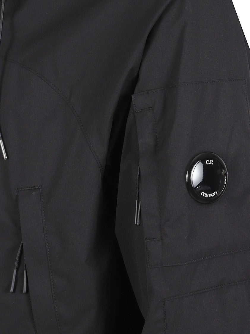 C.P. Company Cropped Black Casual Jacket With Zippered Closure