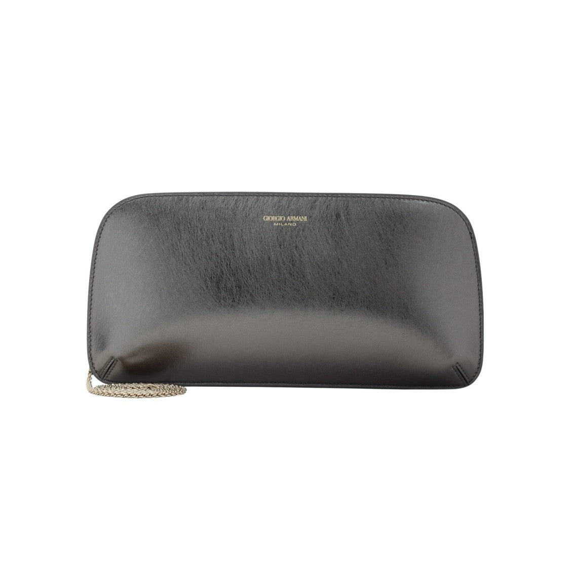 Giorgio Armani Metallic Finish Grey Lamb Leather Handbag