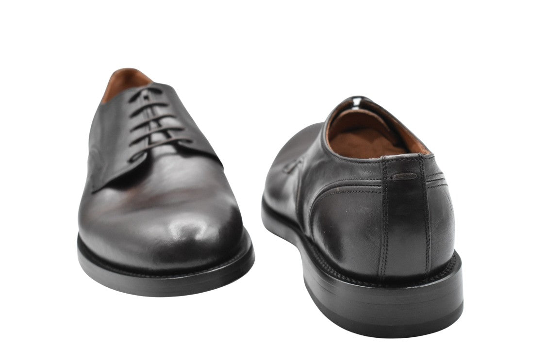 Pantanetti Brown Low-Cut Leather Shoes With Polished Finish