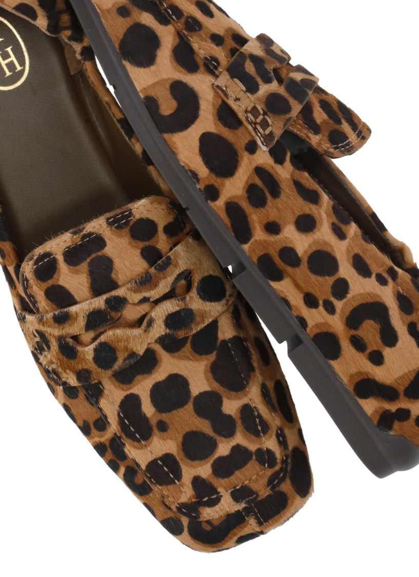 Ash Brown Barkley Leopard Calf Hair Loafers