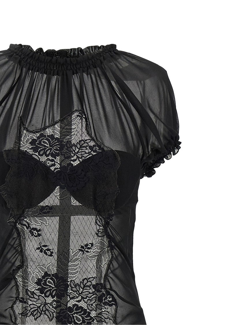 The Attico Lace Tulle Dress
