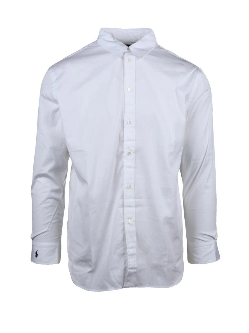 Polo Ralph Lauren White Classic Button-Down Cotton Formal Shirt