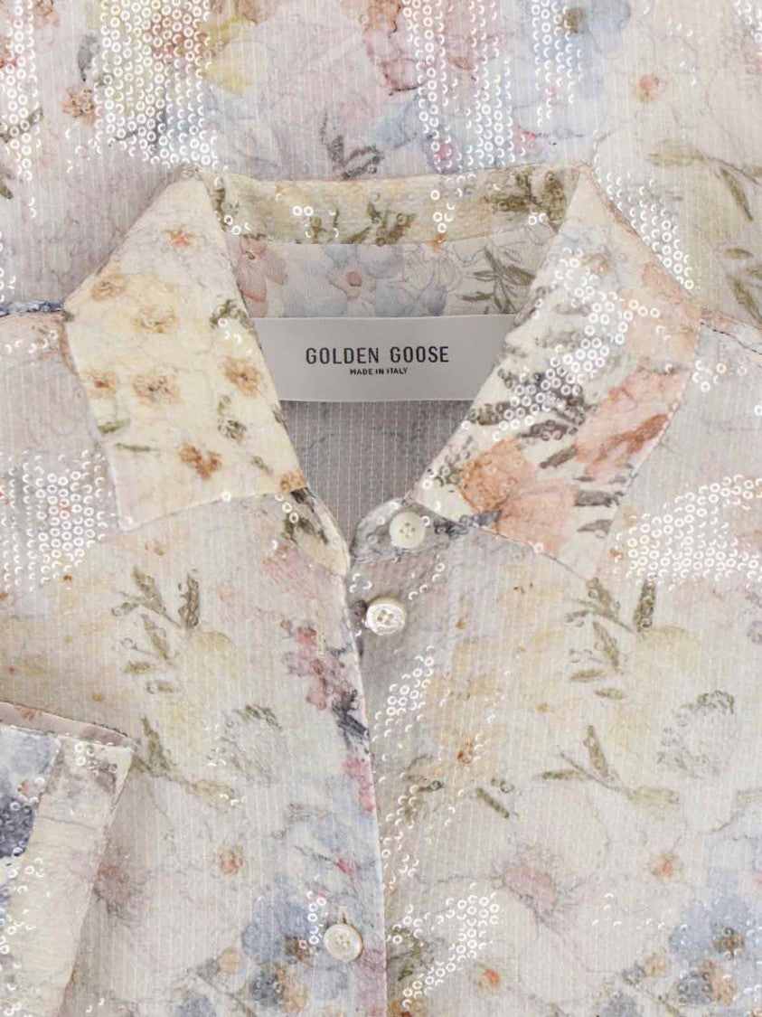 Golden Goose Floral Pleated Shirt – Multicolor