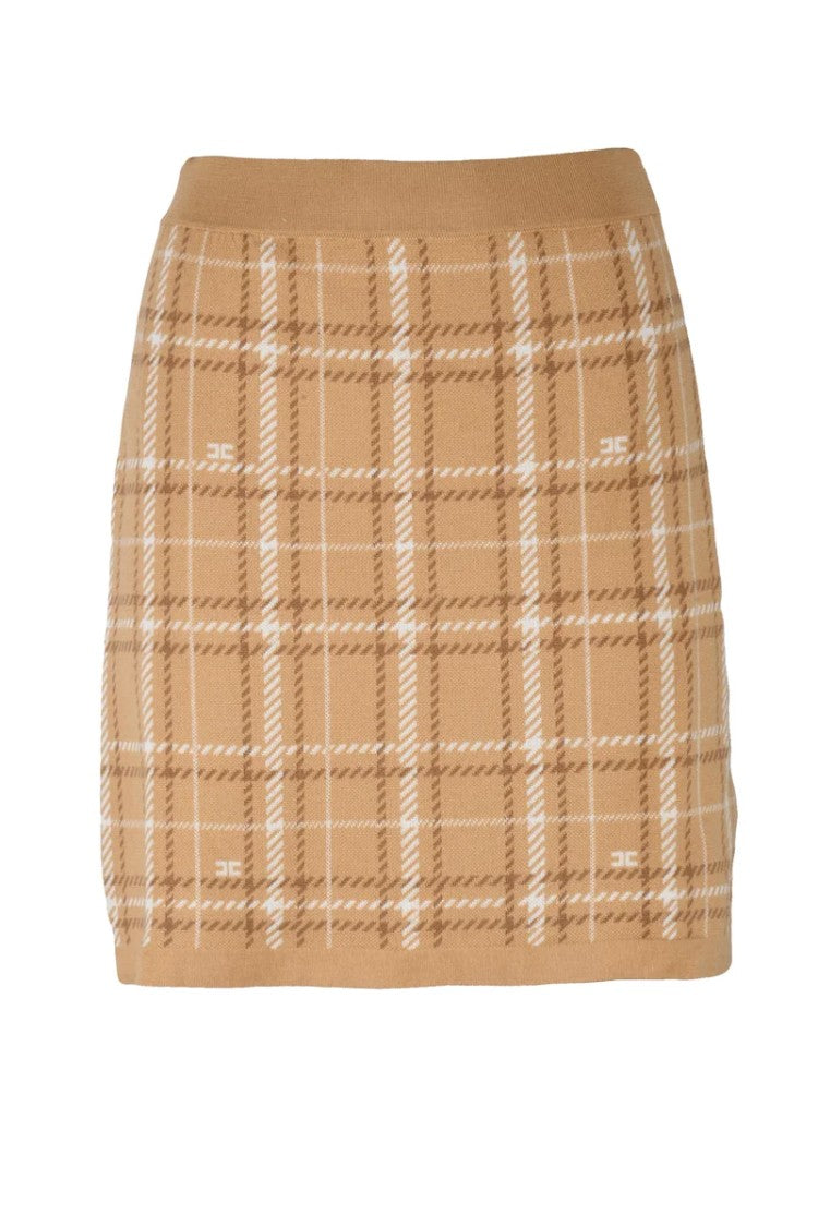 Elisabetta Franchi Knit Mini Skirt - Beige