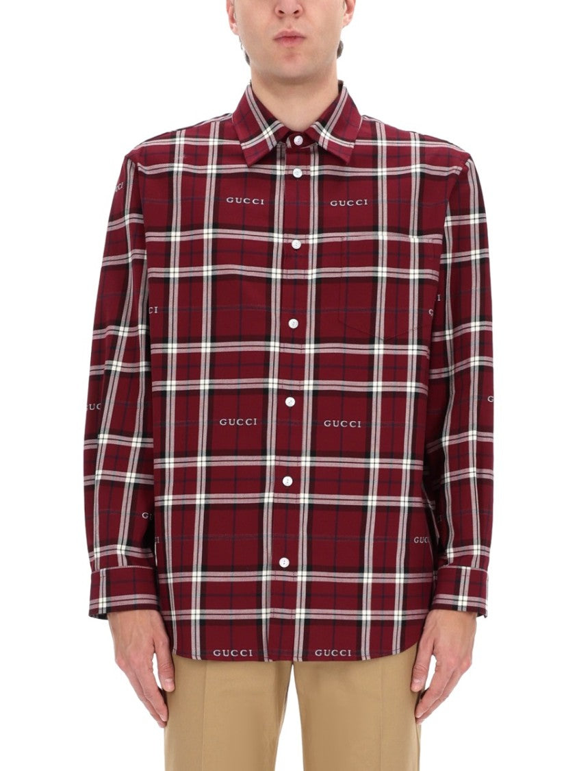 Gucci Plaid Button-Down Cotton Shirt