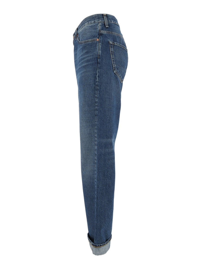 Tela Genova Rodolfo Straight-Leg Selvage Blue Denim Jeans
