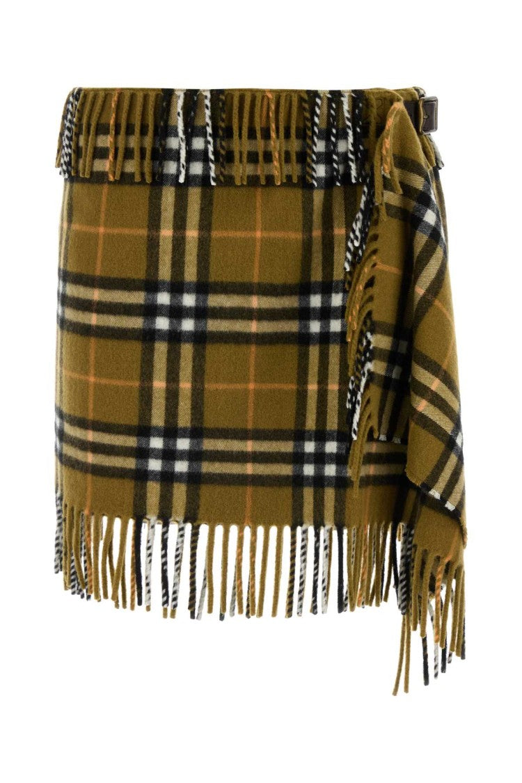 Burberry Embroidered Wool Blend Mini Skirt