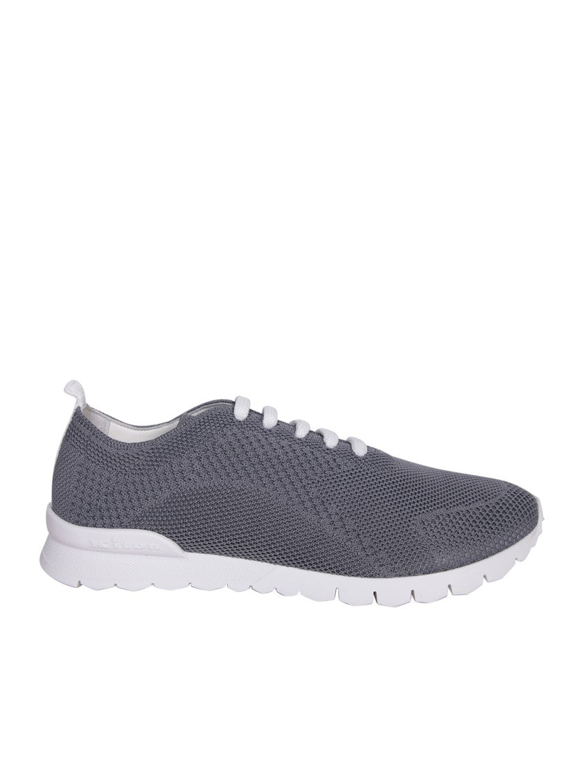 Kiton Grey Classic Lace-Up Sneakers