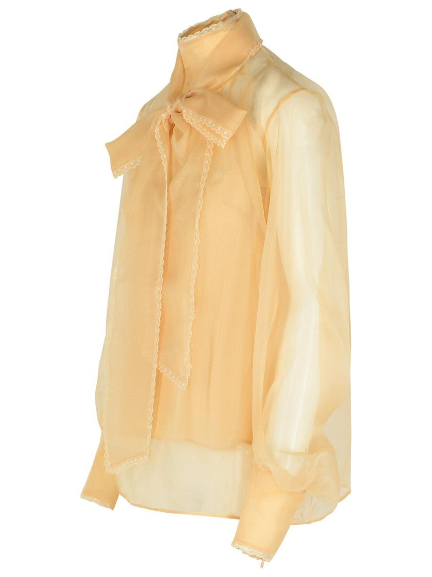Zimmermann 'Memento' Blouse In 'Sepia' Organza