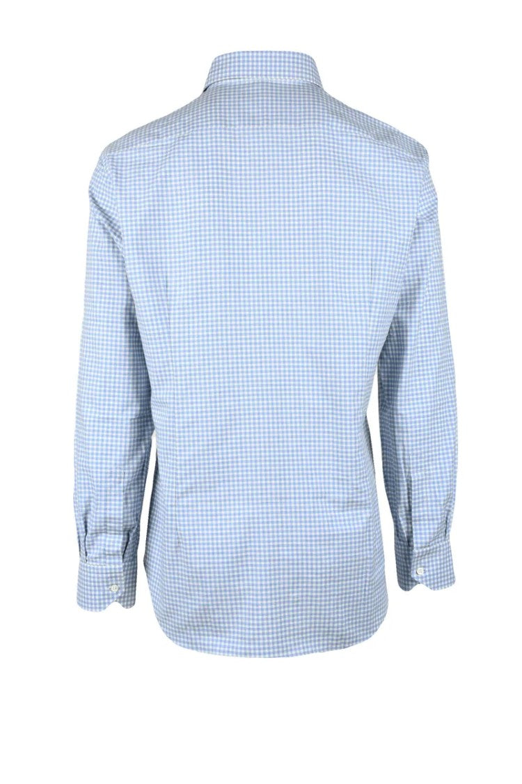 Emanuele Maffeis White/Light Blue Striped Cotton Shirt