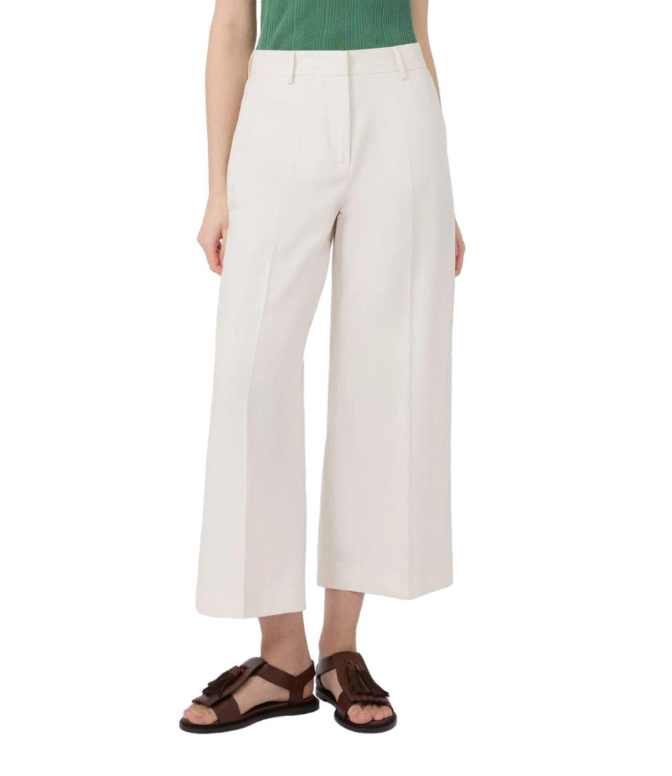 Max Mara Ecru Wkdzircone Cotton Casual Trousers