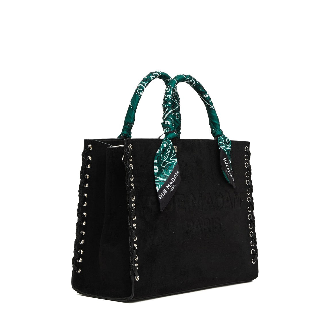 Rue Madame Tote Suede Nero With Bandana