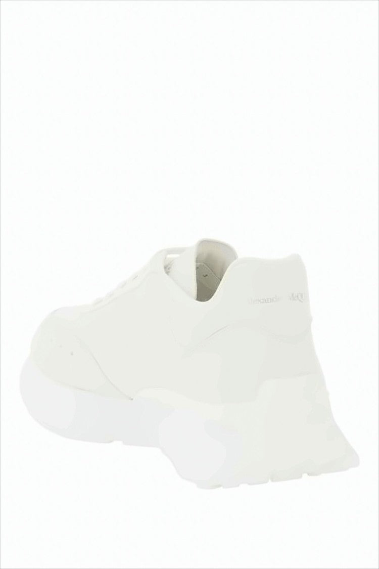 Alexander Mcqueen Minimalist White Low-Top Sneakers With Rubber Sole