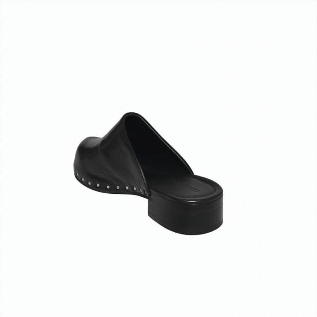 Our Legacy Cowhide Leather Mule With Metallic Accents