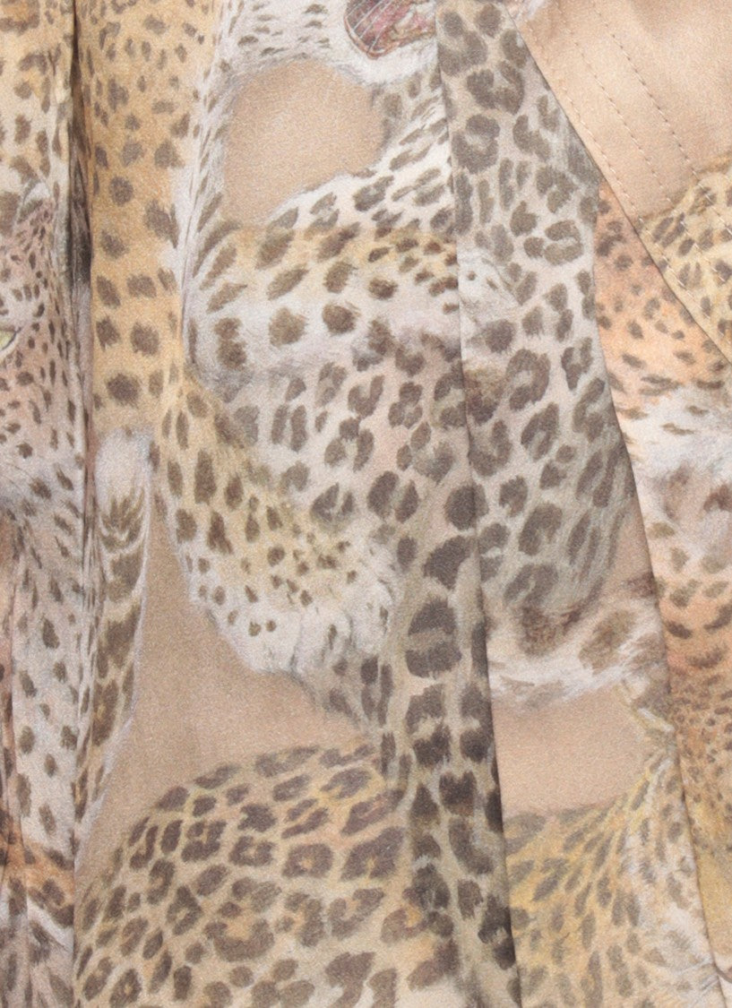Zimmermann Beige Rebellion Animalier Silk Pants