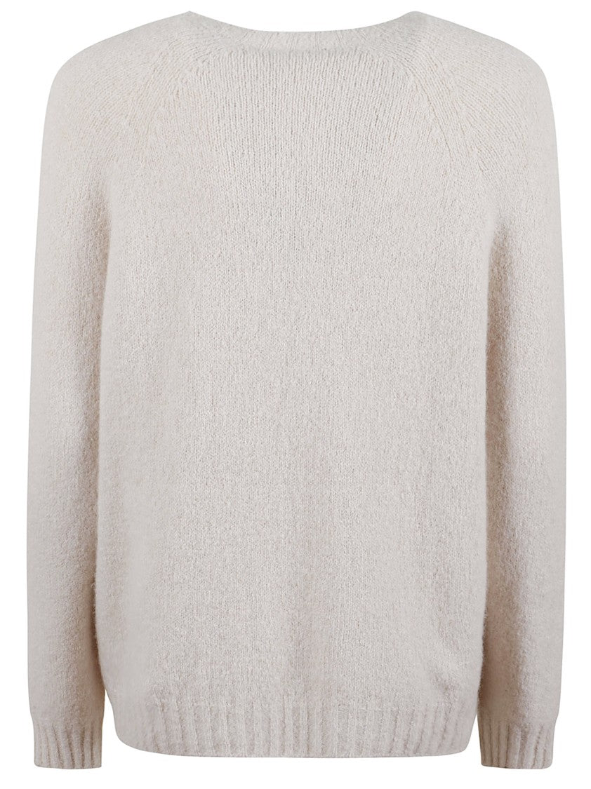Max Mara Alpaca Knit Sweater With Classic Crew Neckline