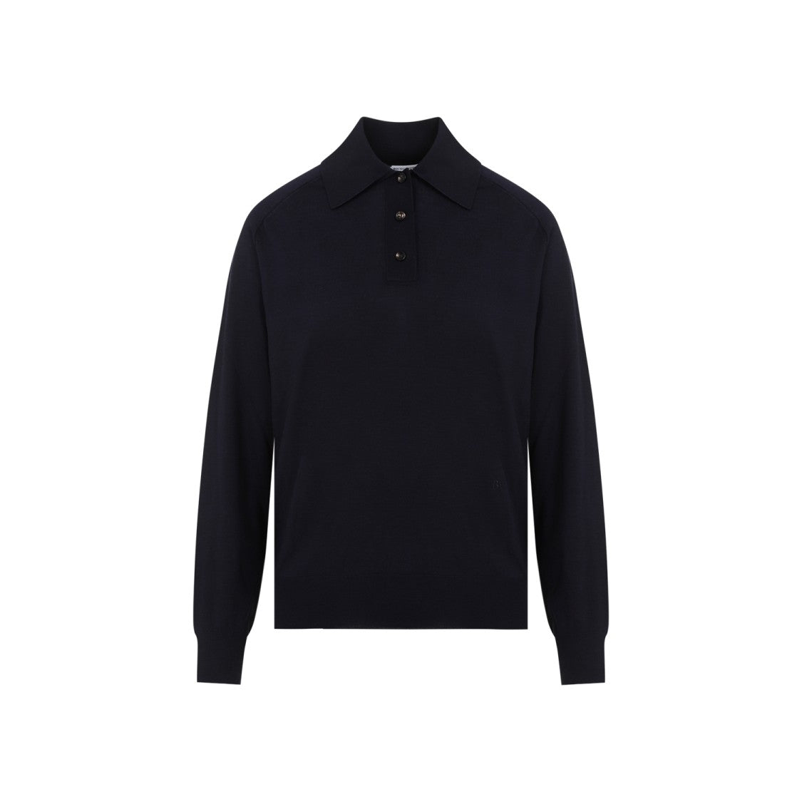 Bottega Veneta Navy-Blue Wool Long Sleeves Polo