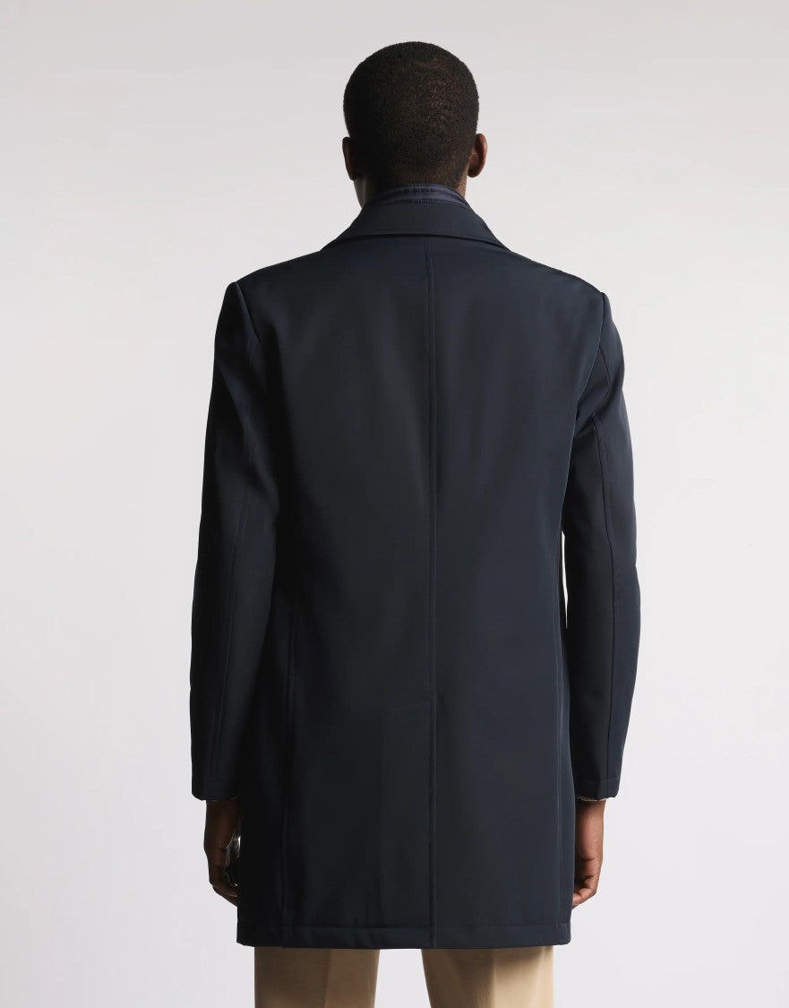 Fay Tailored Db Coat With Innovative Stretch Fabric