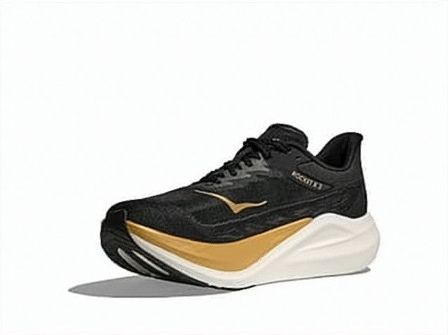 Hoka Sculpted Black Mesh Sneakers With Gold Accents