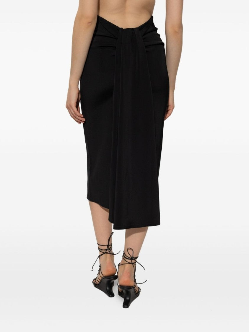 Jacquemus Black Draped Mid Length Tailored Skirt