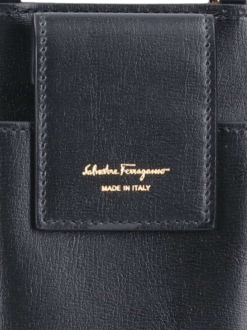 Ferragamo "Vara" Bow Phone Holder – Black