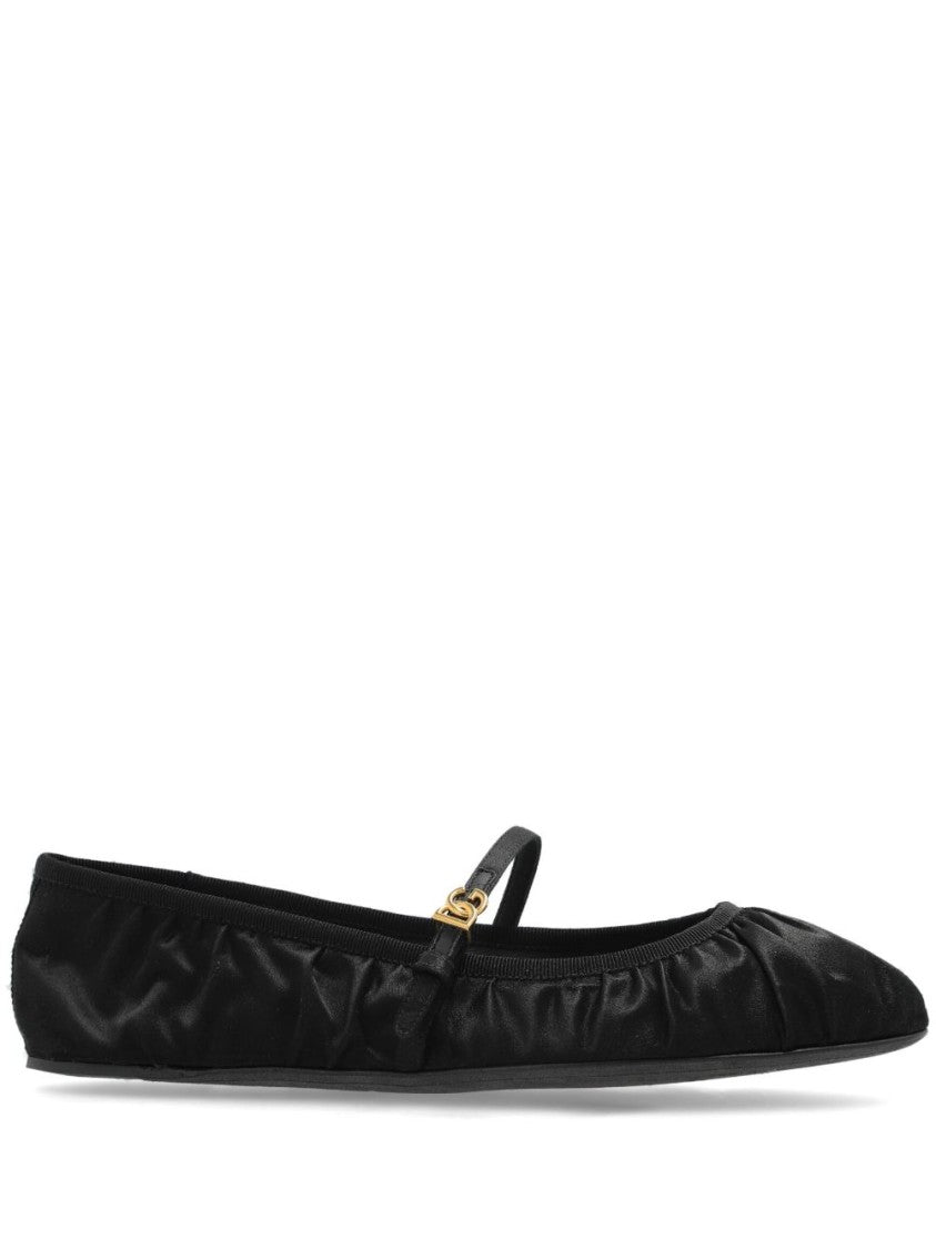 Dolce & Gabbana Logo-Buckle Ballerina Shoes