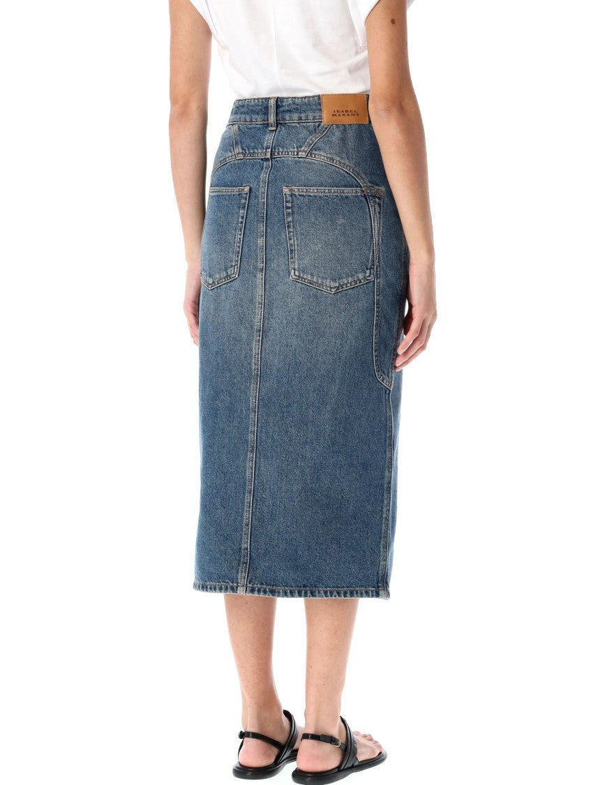 Isabel Marant Britt Denim Midi Skirt