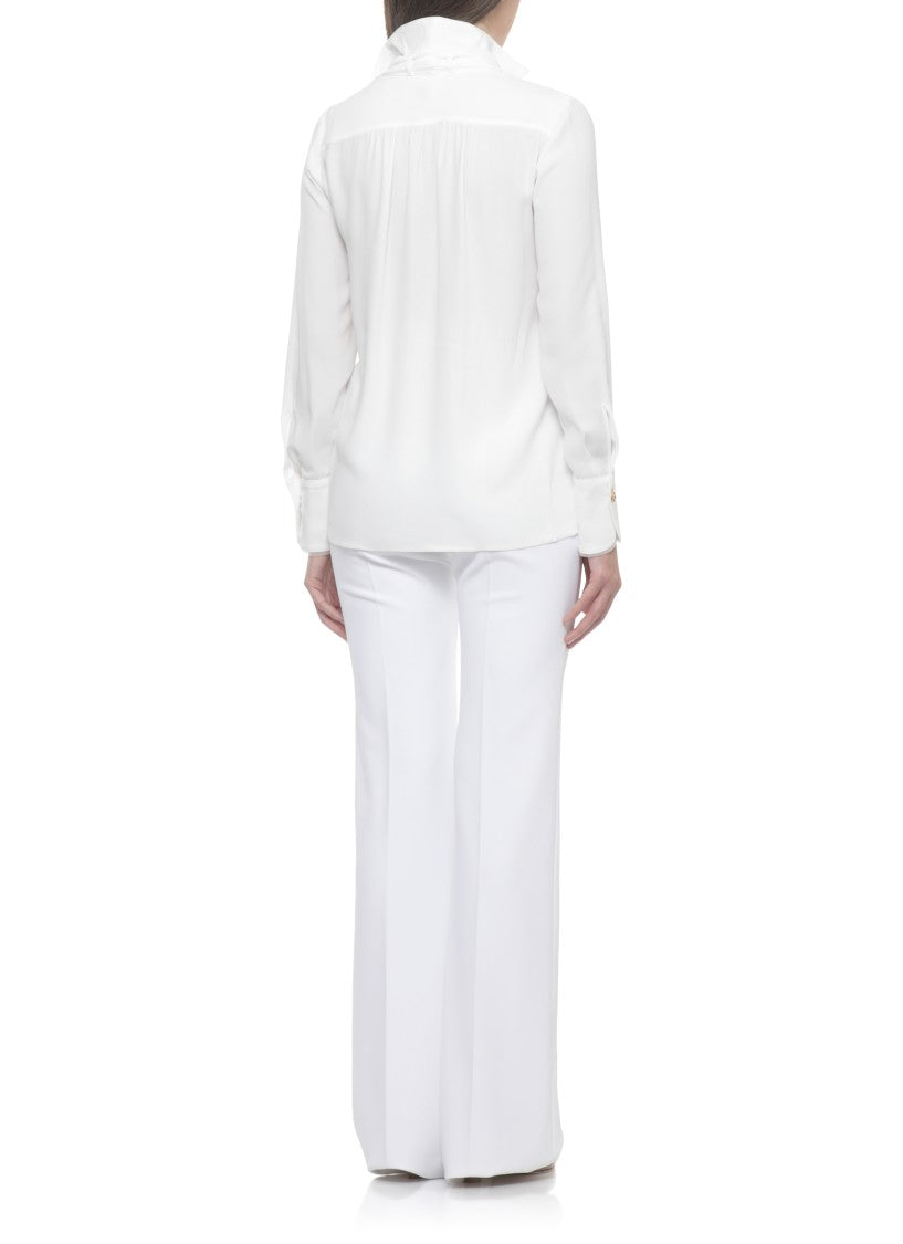 Elisabetta Franchi Ivory Viscose V-Neck Blouse