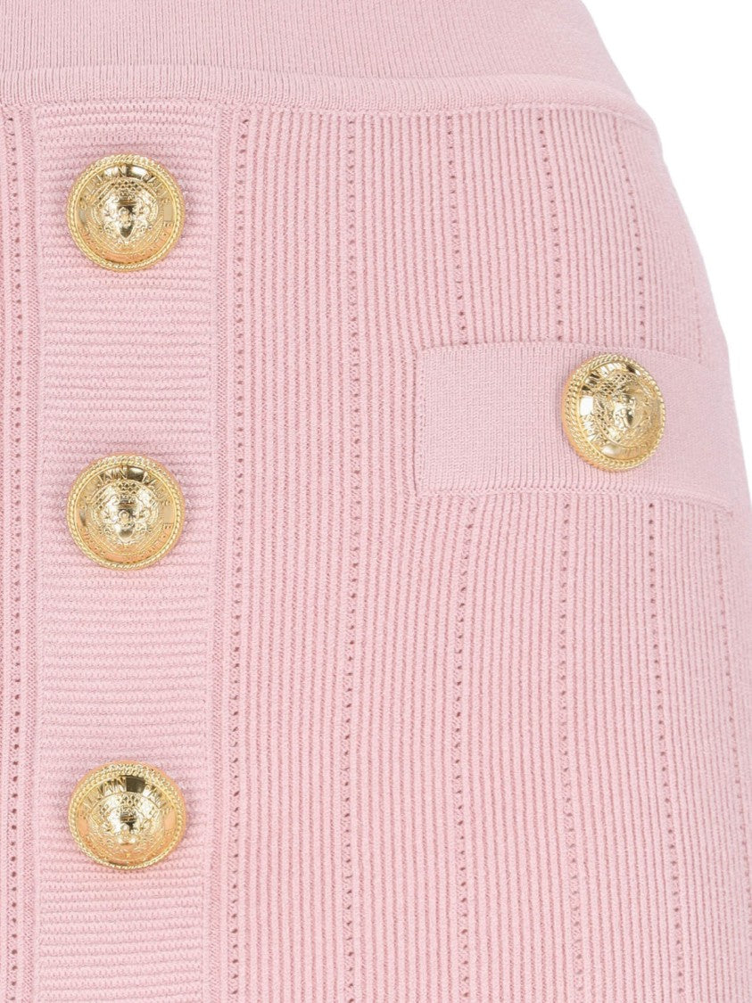 Balmain Mini Knit Skirt – Pink
