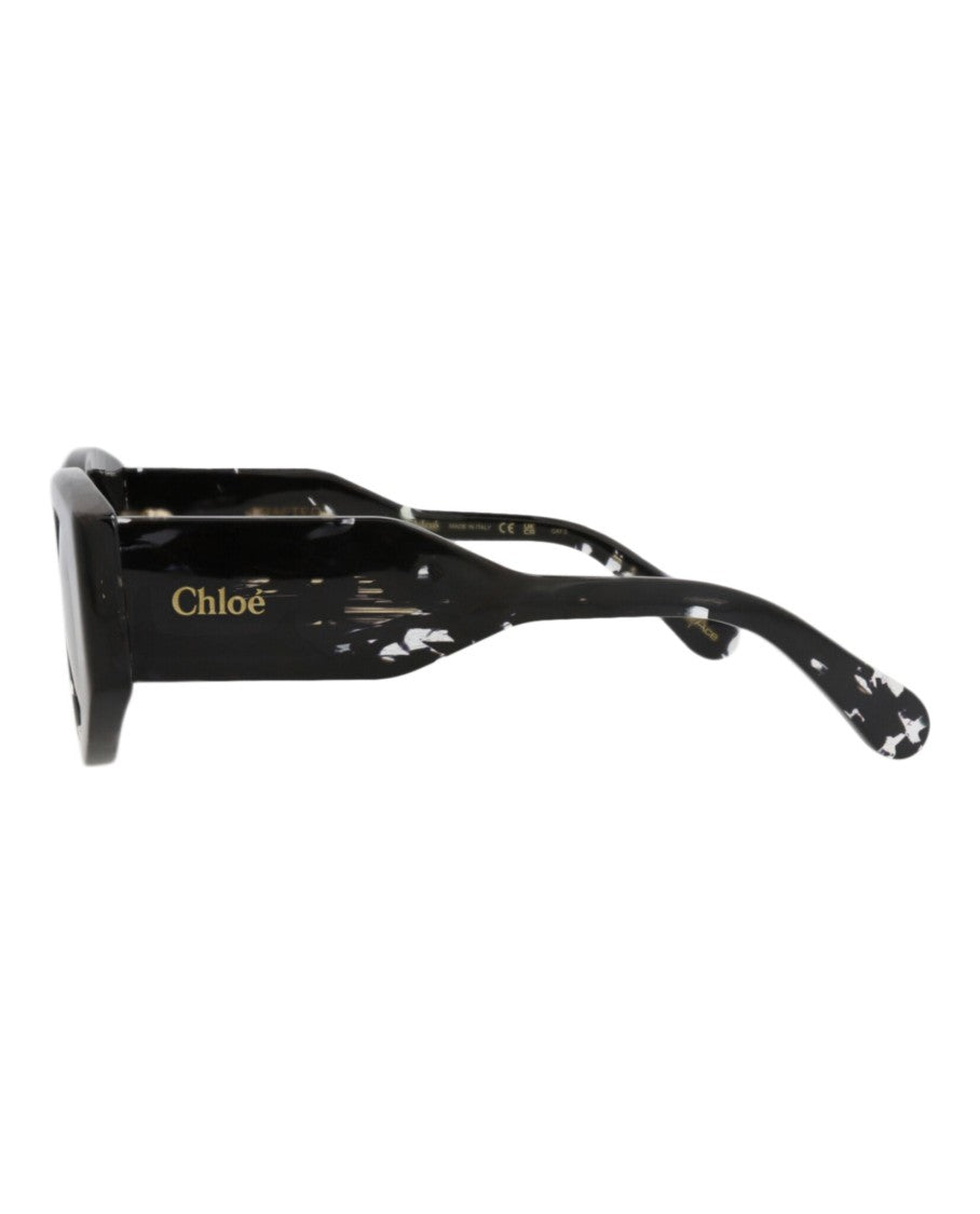 Chloé Round-Frame Recycled Acetate Sunglasses With Speckled Design