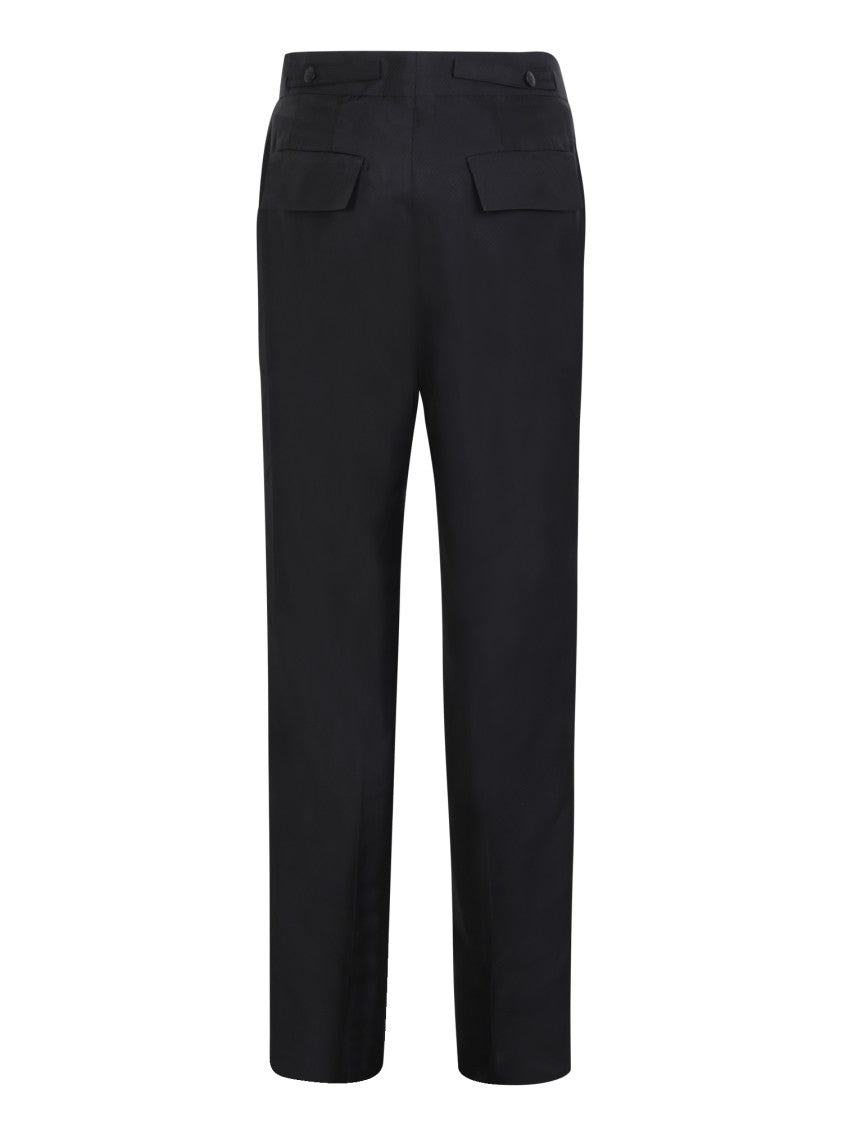 Sapio Black Tailored Straight-Cut Trousers