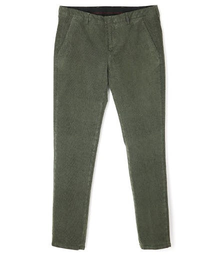 Pt Torino Straight Olive Green Pants With Mid-Rise Waist And Refined Finish