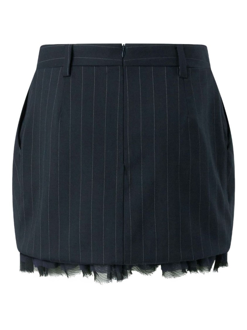 Pinko Textured Mini Skirt With Pinstripe Design