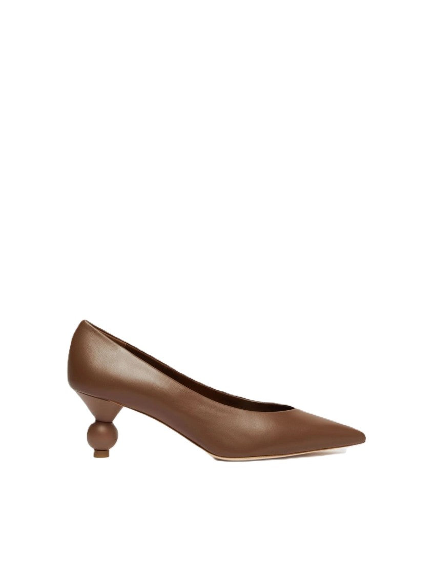 Max Mara Sculptural Low-Heel Pumps In Soft Sheepskin Leather