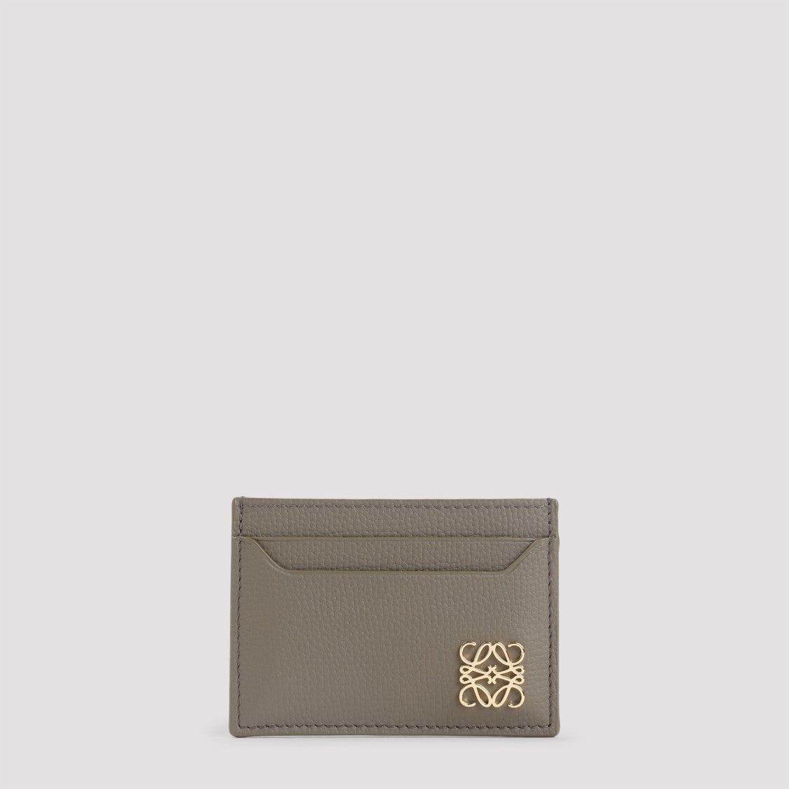 Loewe Anagram Plain Brown Calf Skin Credit Card Case