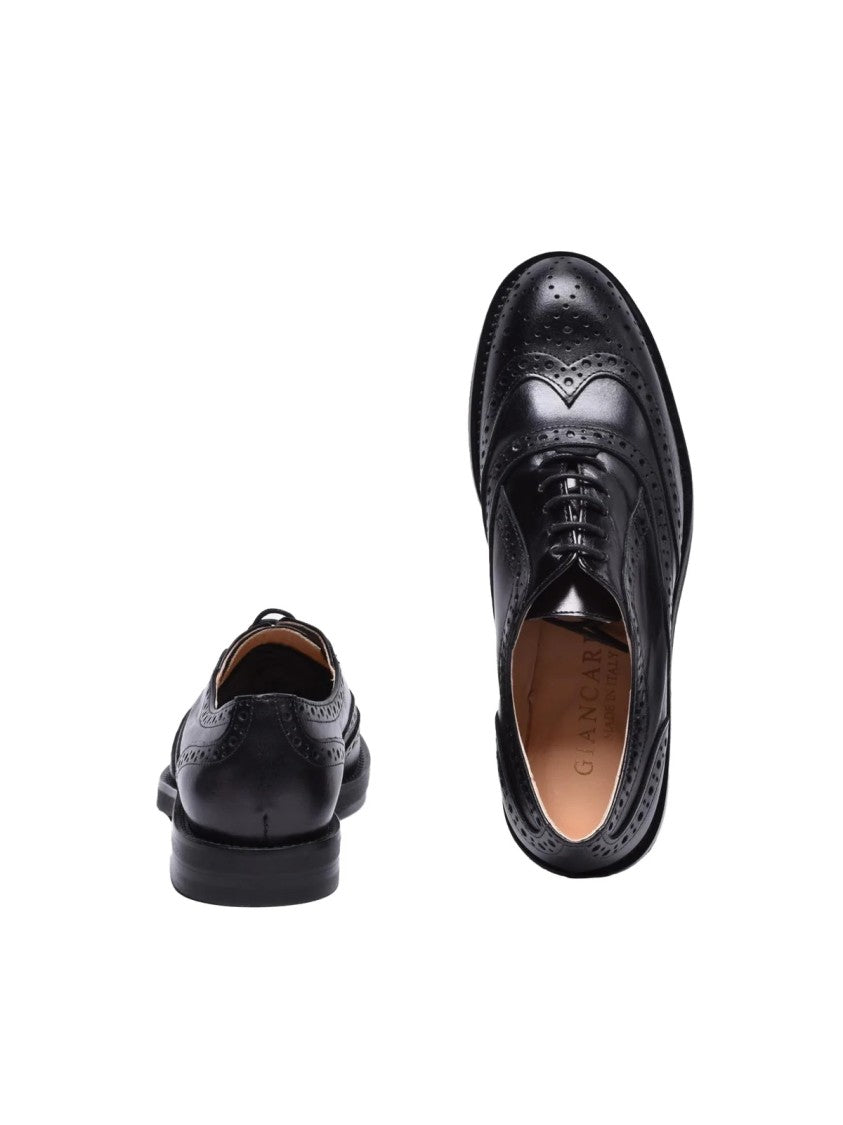 Giancarlo Abbigliamento Black Leather Rubber Men's Oxford Shoes