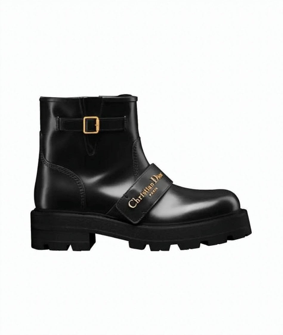 Christian Dior Smooth Calf Leather Ankle Boots With Polished Finish